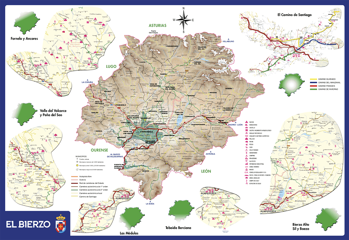 Mapa de la Comarca del Bierzo